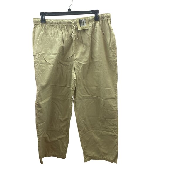 NWT Polo by Ralph Lauren Men's Large Tan 100% Cotton Chino Wide Leg Pants - Picture 2 of 7